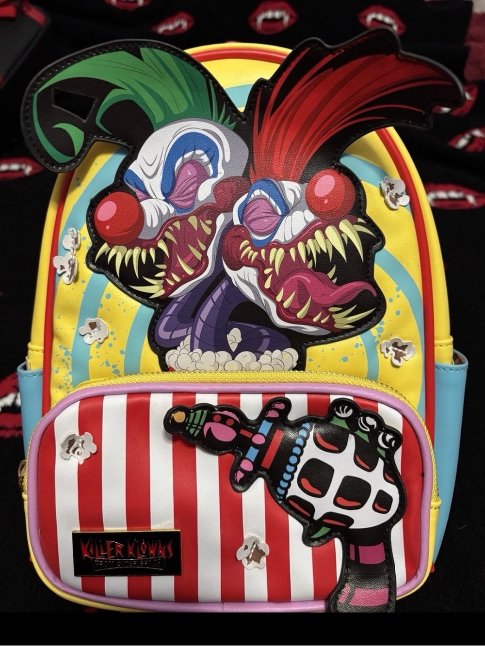 Spirit Killer Klowns From Outer Space Backpack Colorful Horror Clown Design